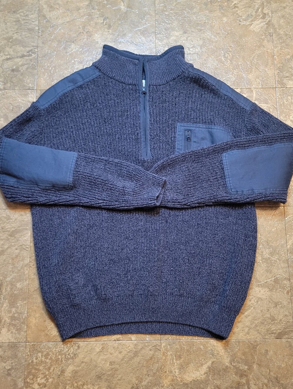 Cabela's Sweater Mens Large L Gray 1/4 Zip Long Sleeve Pullover Heavyweight